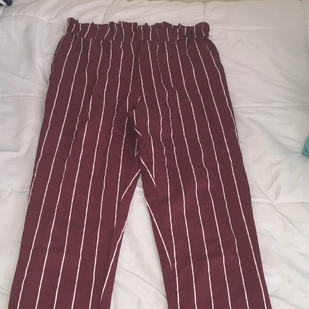 Kendall & Kylie Collection -Burgundy Striped Pants